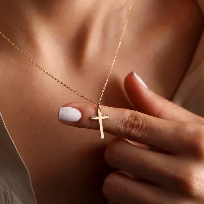 Thin Minimalist Cross Necklace
