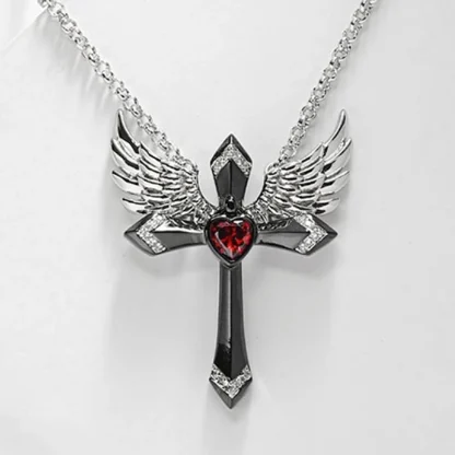 Angel Wings Cross Necklace - Image 3