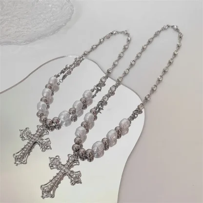 Women's Beaded Cross Necklace - Image 12