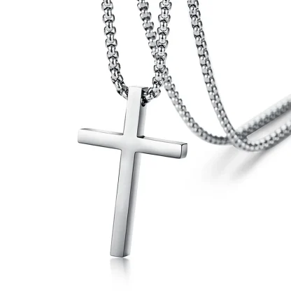 Simple Plain Cross Necklace - Image 2