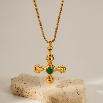 Non Tarnish Shiny Cross Necklace - Image 4