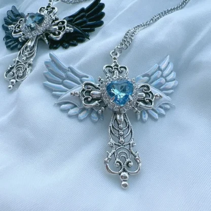 Goth Wing Creative Cross Necklace - Image 4