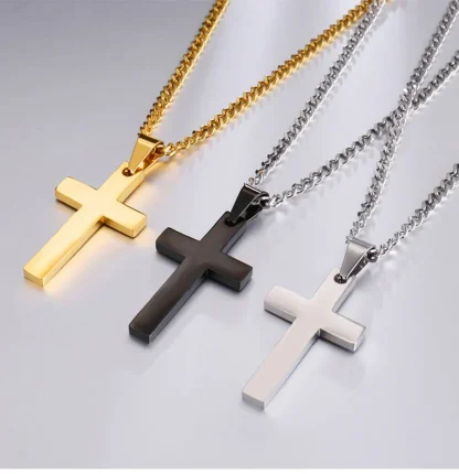 Simple Chain Cross Necklace - Image 6
