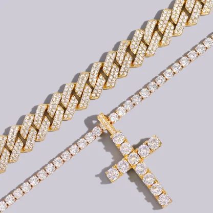 Shiny Bling Cross Necklace - Image 4