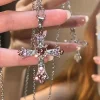 Curb Chain Hollow Cross Necklace