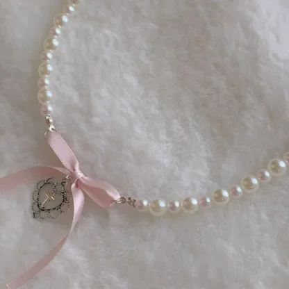 Cute Bowknot Cross Necklace - Image 2