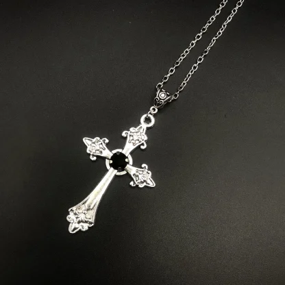 Large Gothic Cross Necklace - Image 3
