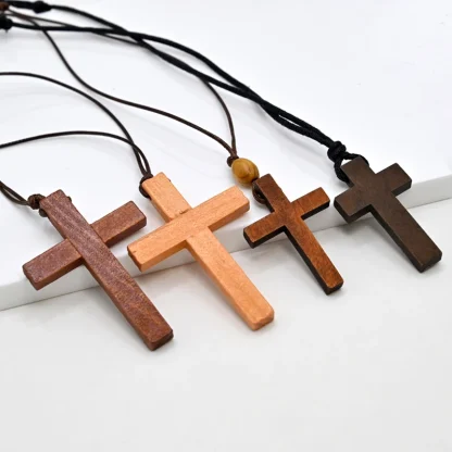 Simple Wooden Cross Necklaces - Image 7