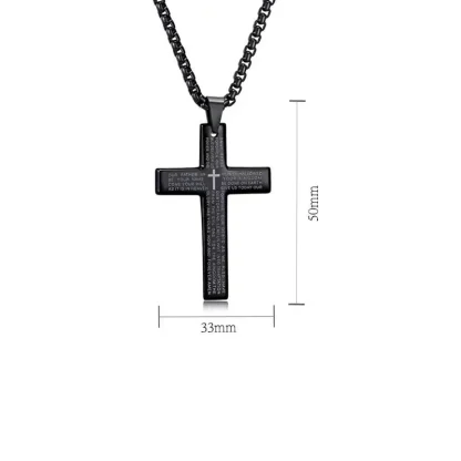Solid Bible Verse Cross Necklace - Image 5
