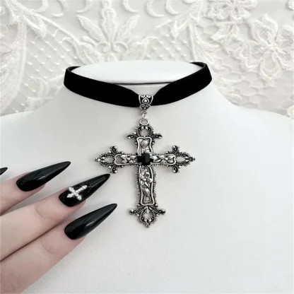 Large Choker Cross Necklace