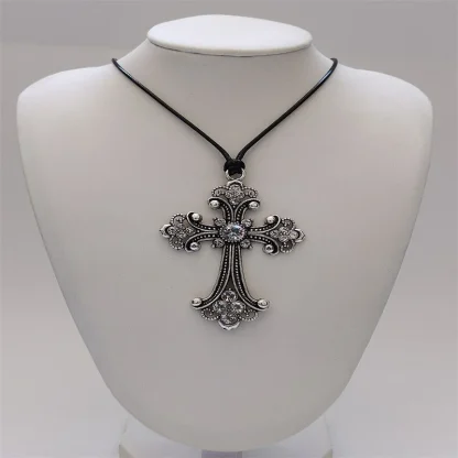 Large Choker Cross Necklace - Image 3