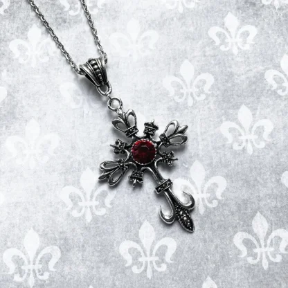 Vintage-style Gothic Cross Necklace - Image 2